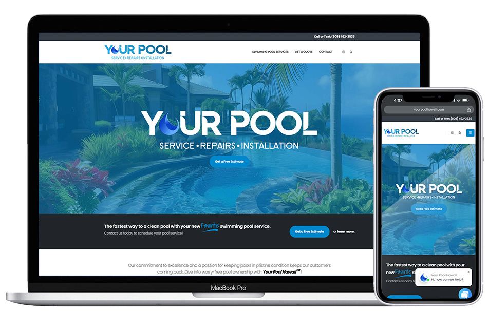 Your Pool Hawaii website homepage design